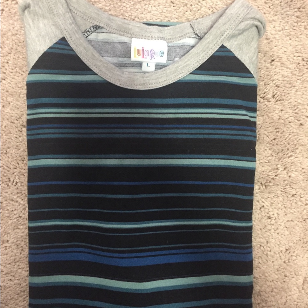 Lularoe Striped Blue and Black Randy