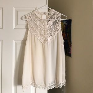 crochet high necked tank top.
