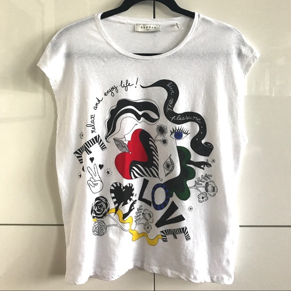 Sandro Tops - 🚫SOLD🚫 Like New Sandro Paris Graphic "Love" Tee
