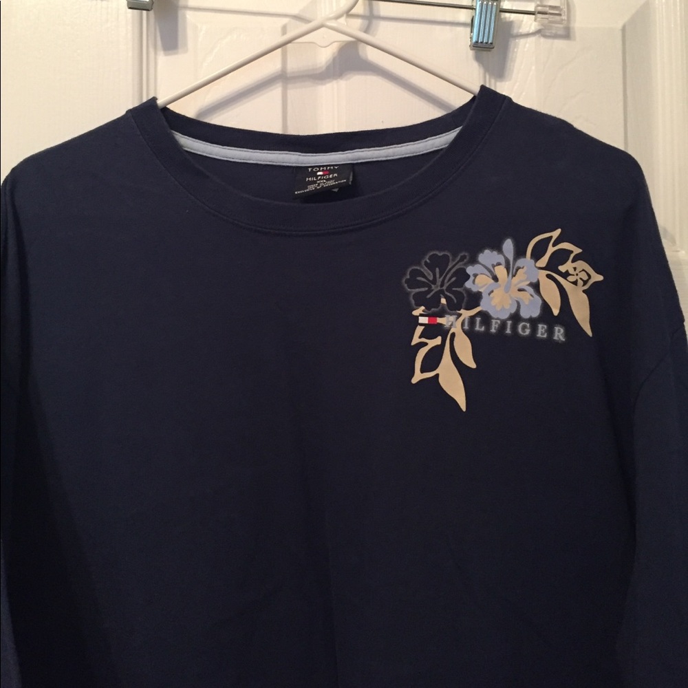 Navy blue Tropical print Tommy t-shirt