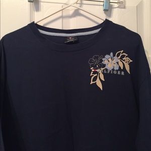 Navy blue Tropical print Tommy t-shirt