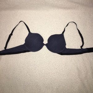 Blue/Black Striped Bra