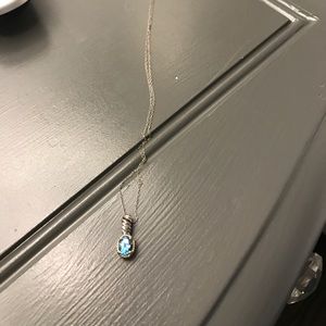 Blue aquamarine necklace.