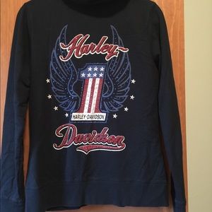 Harley Davidson hooded zip up sweater
