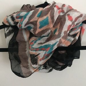 Animal Print Sheer Scarf