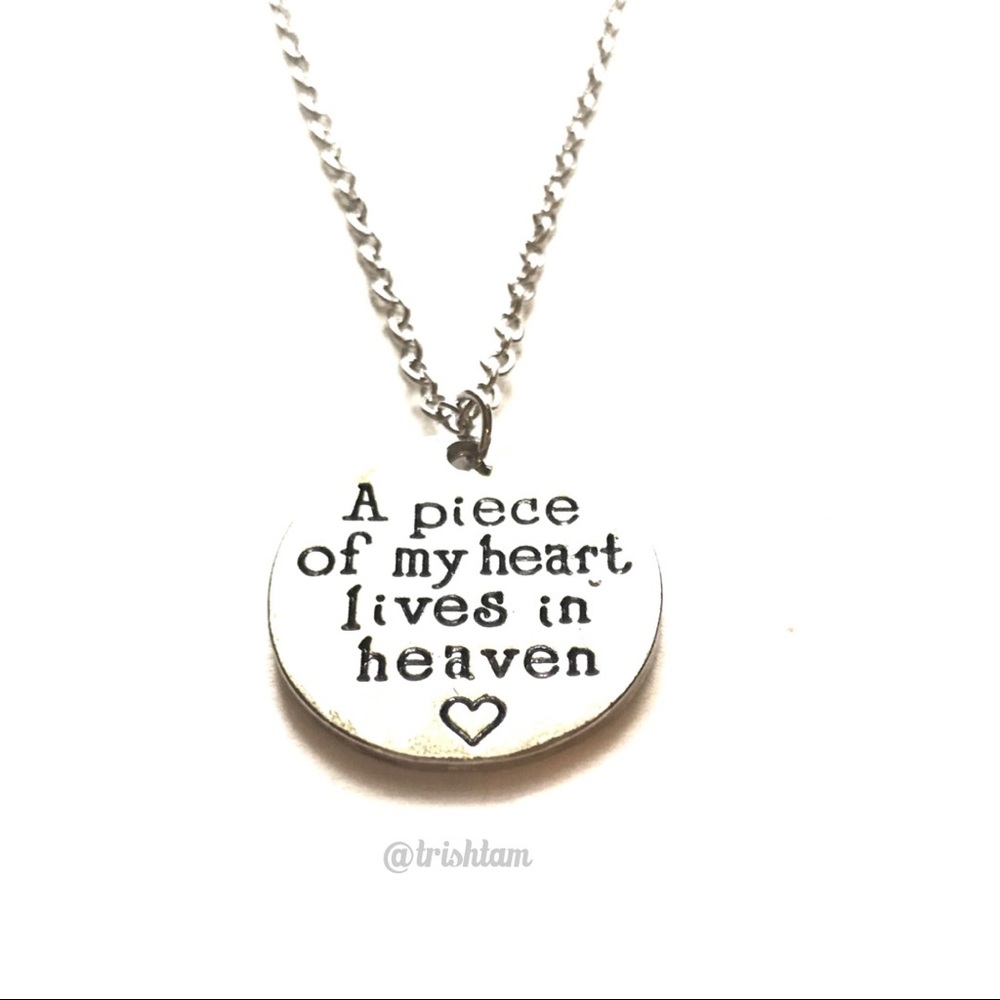 🔴🆕A piece of my heart lives in heaven necklace