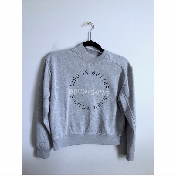 Cotton on Brunching funny crew sweater - Picture 4 of 5