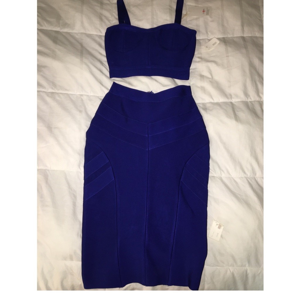 Blue skirt and crop top set