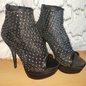 Wild Rose black rhinestone heels