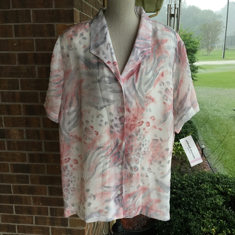 Alfred Dunner Animal Button Front Plus Sz 22W