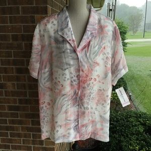 Alfred Dunner Animal Button Front Plus Sz 22W