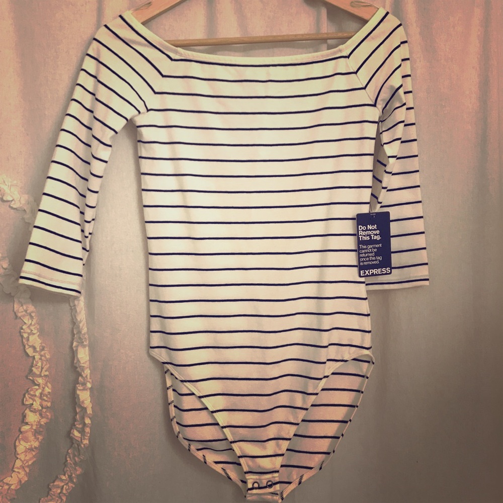 Express black white off the shoulder bodysuit