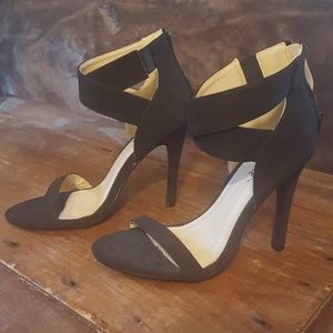 Black strappy heels