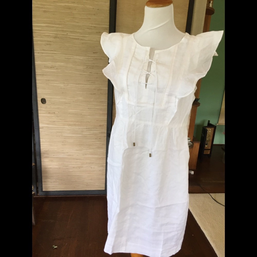 JCrew NWT size 6 white linen dress