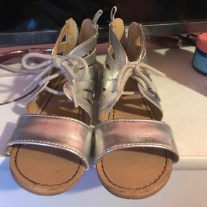 Silver toddler girl sandals size 9