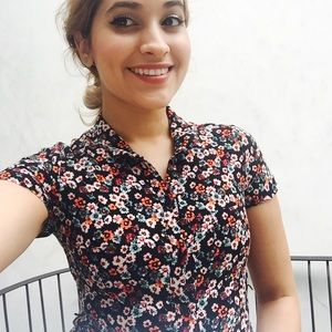 Floral button up dress