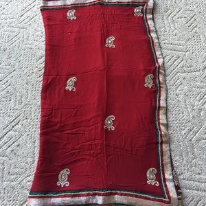 Red/silver saree