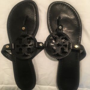 Tory burch miller sandal black leather