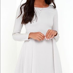 Silver/grey long sleeve mini dress