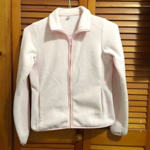 Baby Pink Fleece Sleeve Full-Zip Jacket