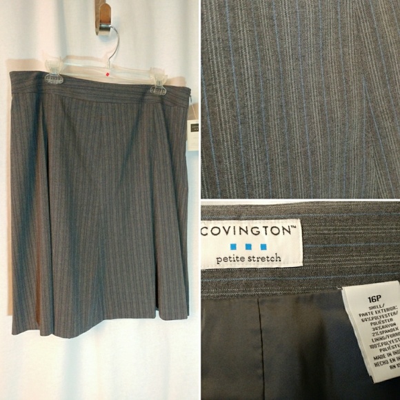 Gray skirt with blue pin stripe - Picture 1 of 3