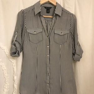 White House Black Market stripe button up