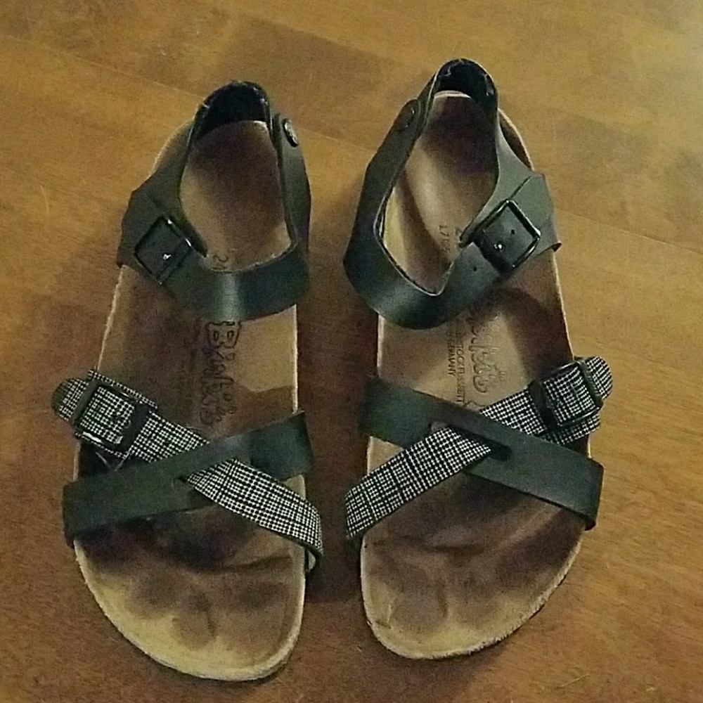 Birki's Black and White Sandals, Size 38