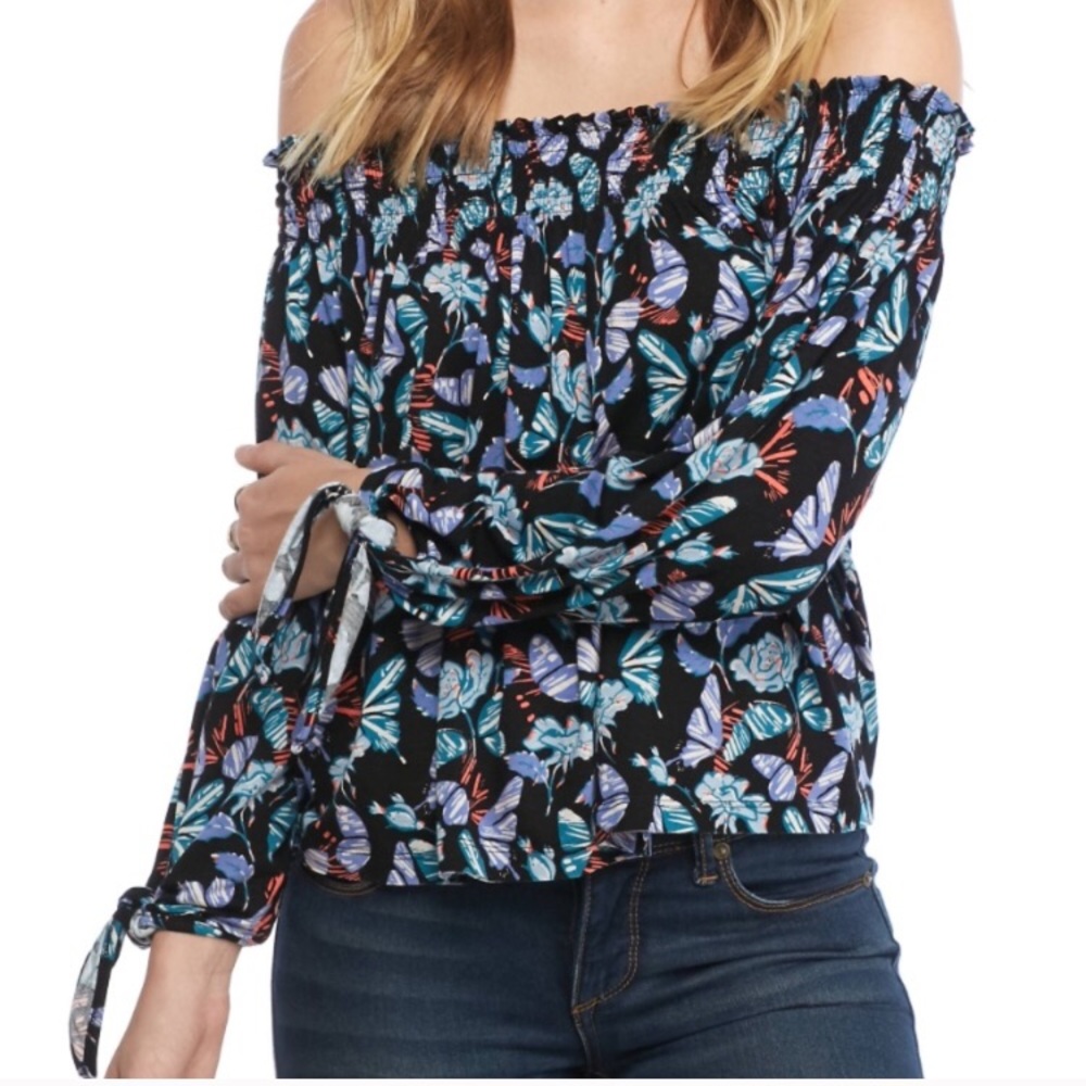 Free People Lexington Printed Off Shoulder Top