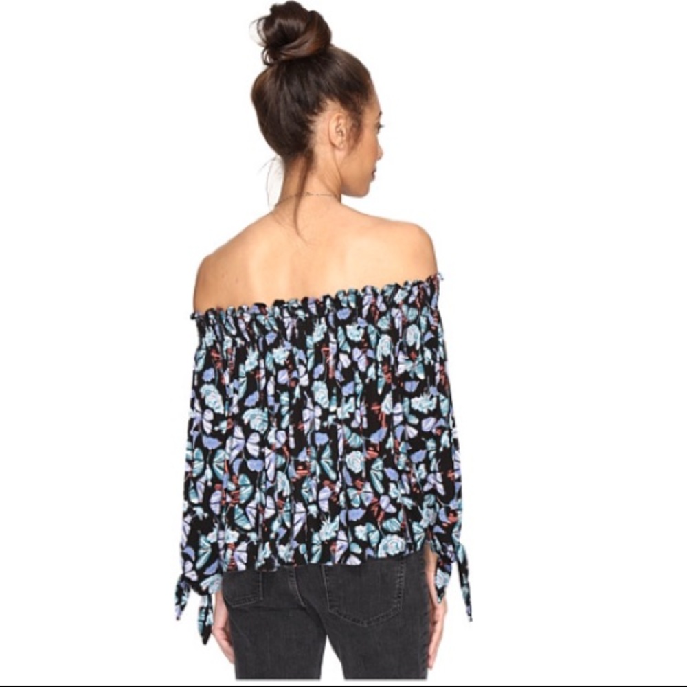 Free People Lexington Printed Off Shoulder Top - Picture 3 of 4