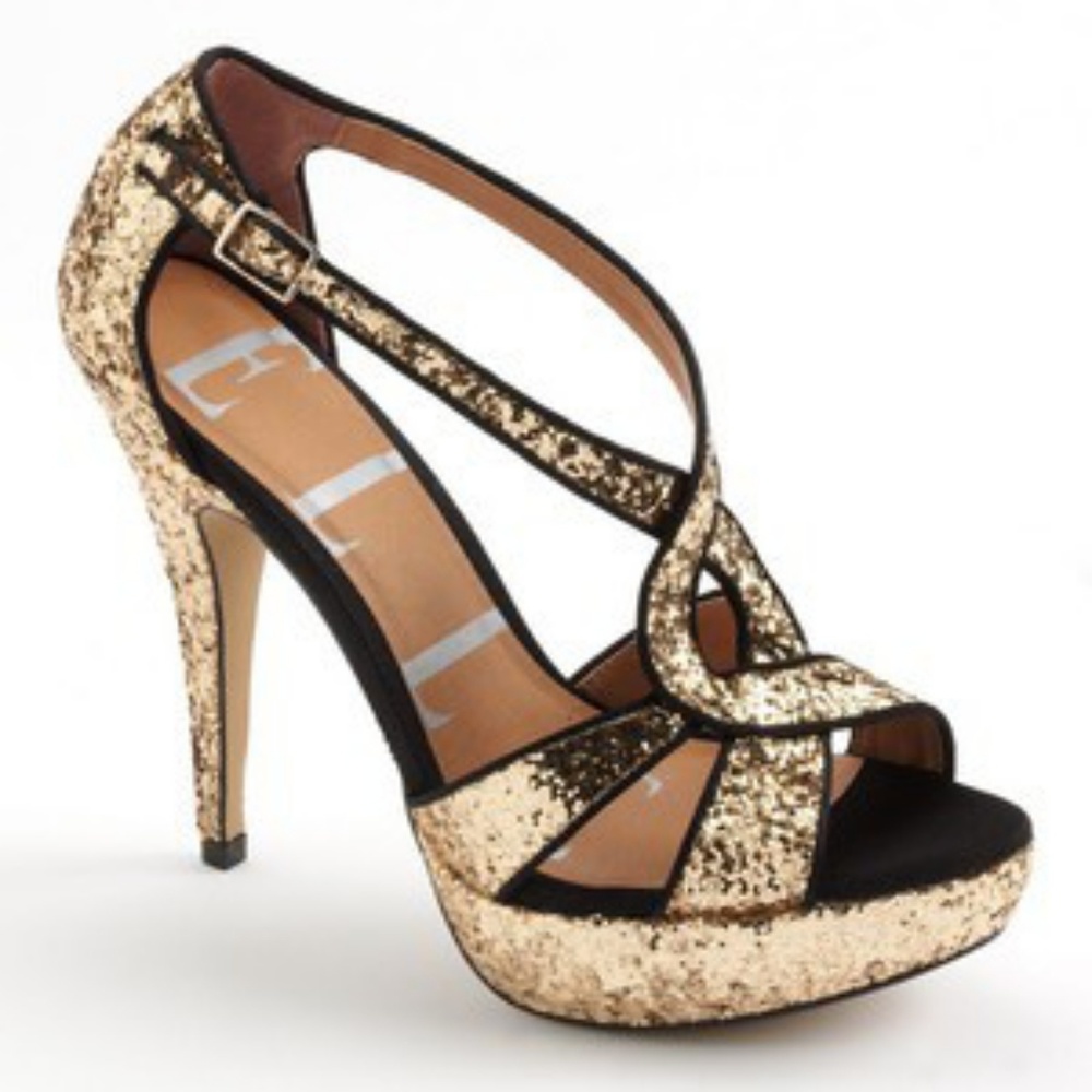 Elle Gold & Black High Heels (NEW)