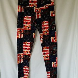 4 for $20 LuLaRoe red blue fireworks leggings
