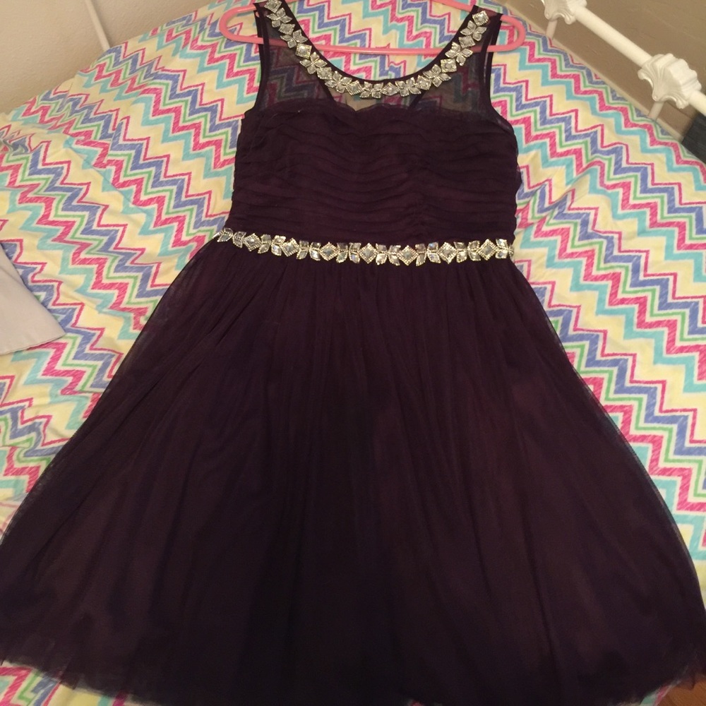 plum beaded homecoming/special occasion dress