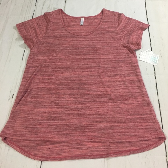 LuLaRoe Tops - 💗 LuLaRoe Pink and Grey Heathered Classic Tee 💗