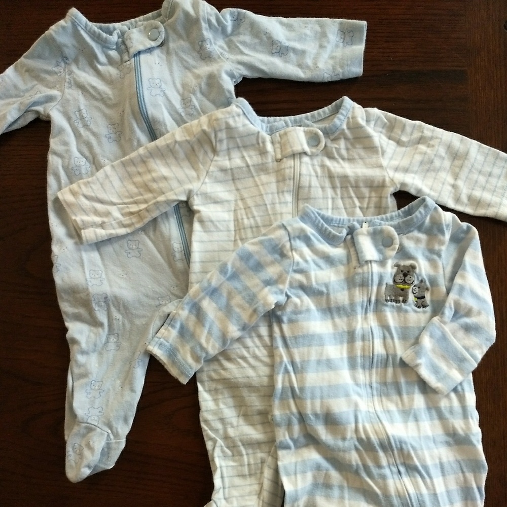 Bundle of Carter's footed zip sleepers
