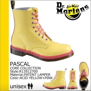 Doc Martin's PASCAL Acid Yellow & Pink Boots W-8