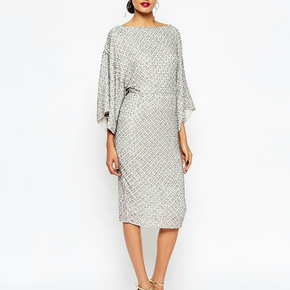 ASOS Red Carpet Sequin Grid Kimono Dress