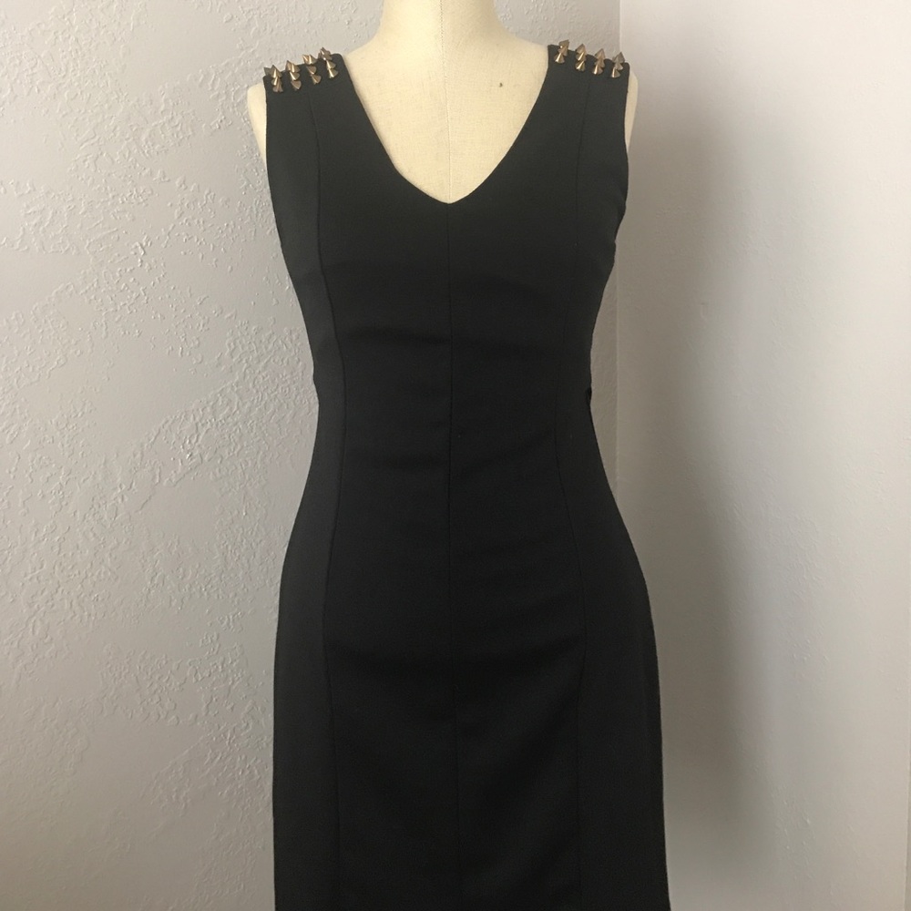 Black studded body con dress!