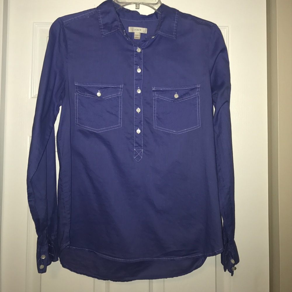 J. Crew Blue Button Down Blouse