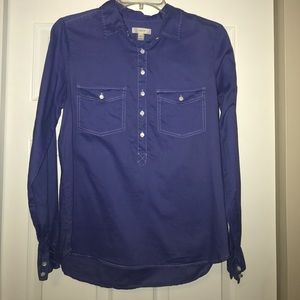 J. Crew Blue Button Down Blouse