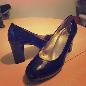 Coach Black patent leather heels