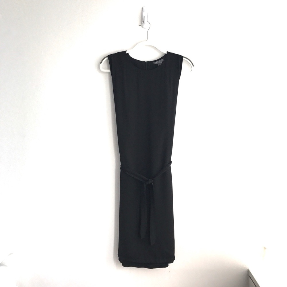 Vince Front-Tie Black Dress