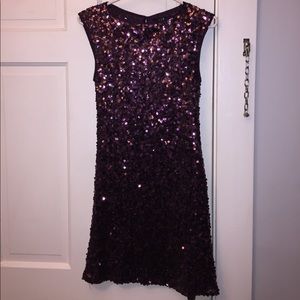 Purple Sequin Shift Dress