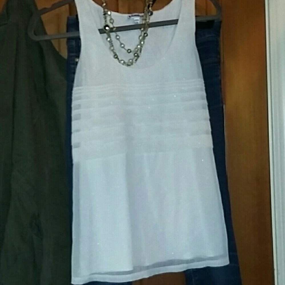 Express Cream Sleeveless Tank