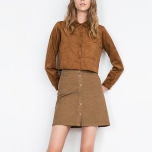 Zara Corduroy Mini Skirt