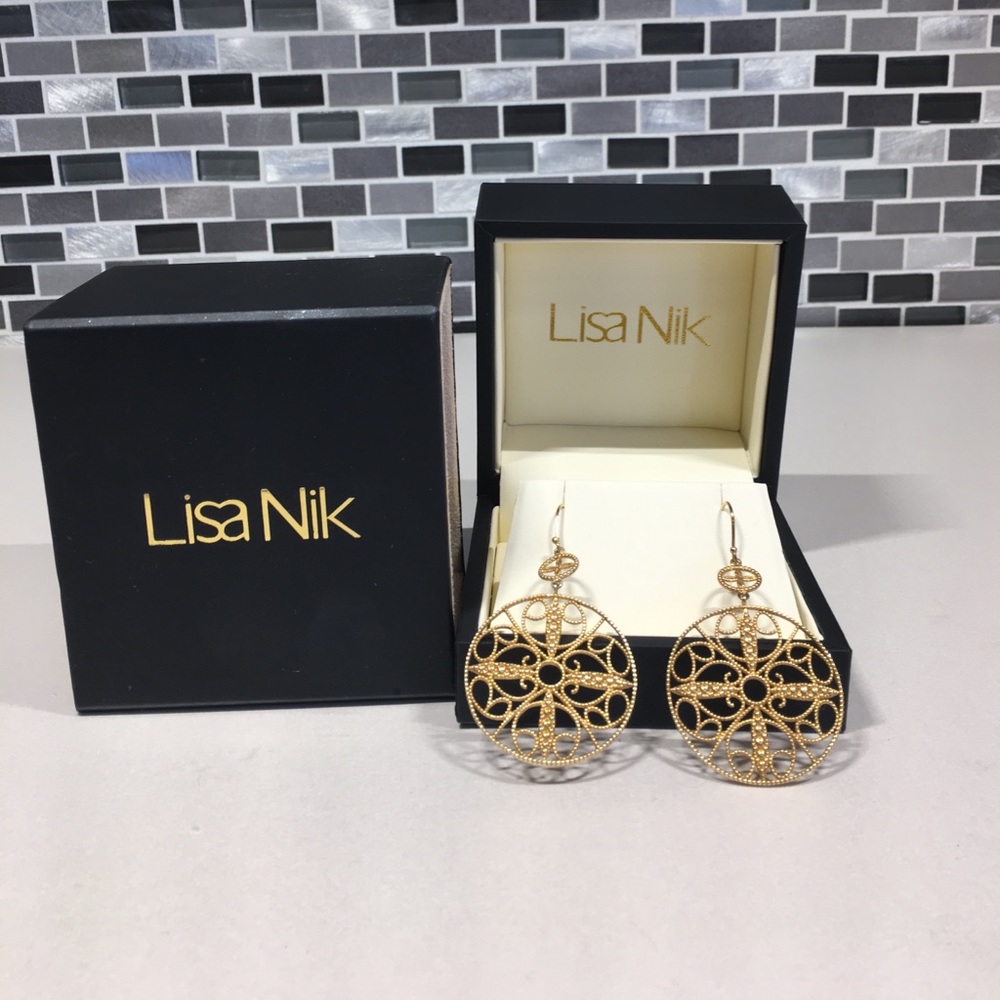 18K Gold Vermeil Lisa Nik earrings Twisted Wires