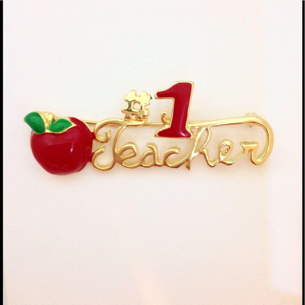 * S * O * L * D*     #1 Teacher Apple Pin Brooch