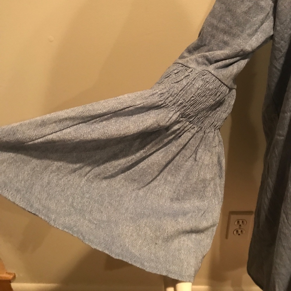 NWOT Free People Chambray mini dress romper - Picture 5 of 7