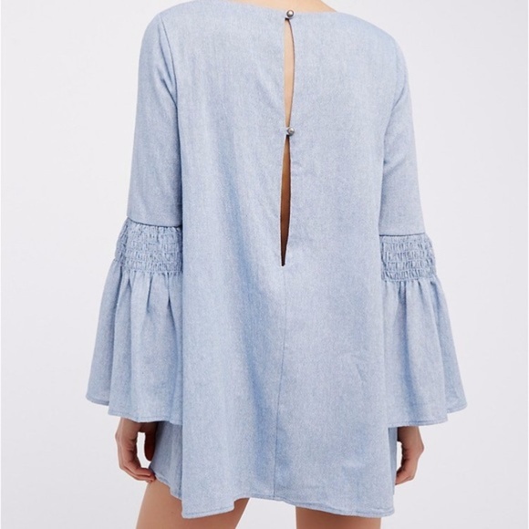 NWOT Free People Chambray mini dress romper - Picture 2 of 7