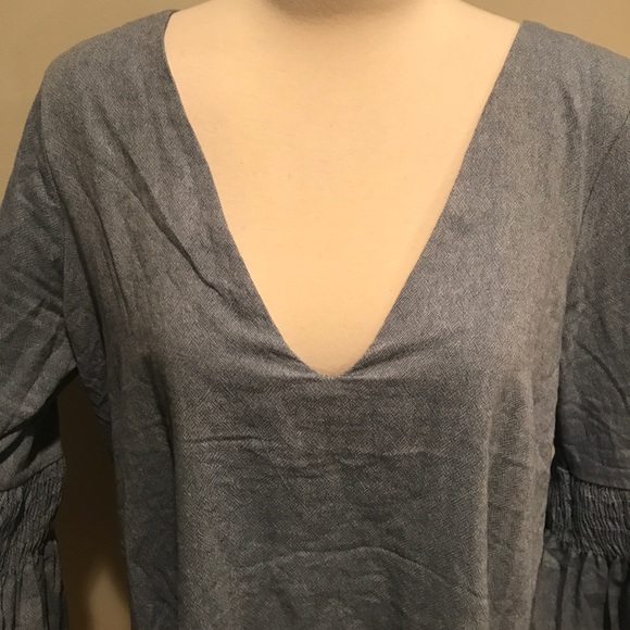 NWOT Free People Chambray mini dress romper - Picture 4 of 7