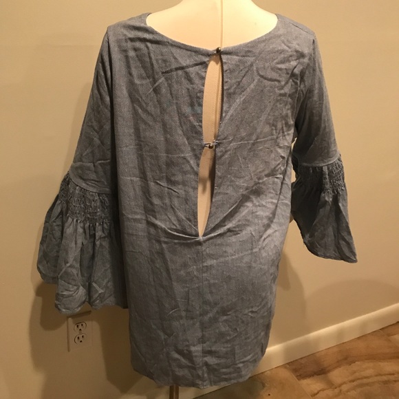 NWOT Free People Chambray mini dress romper - Picture 6 of 7